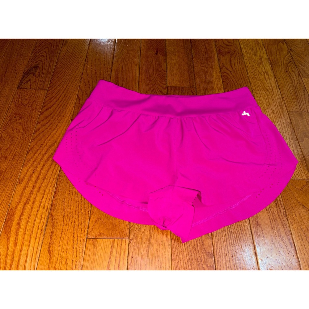 JoyLab Womens Hot Pink Laser Cut Running Shorts Extra Large XL Sporty Athletic